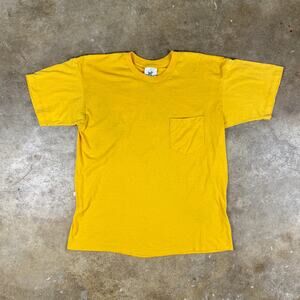 Vintage Screen Stars Gold Pocket T-Shirt Men’s Large Single Stitch 80s 90s